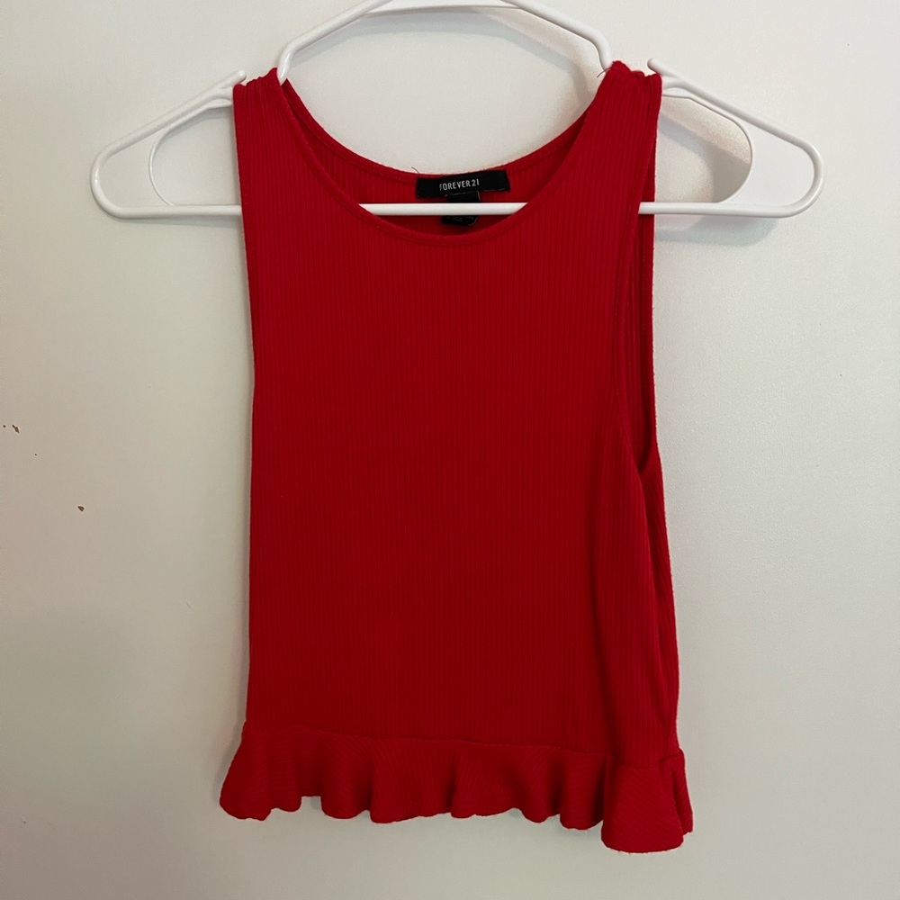 Forever 21 Red Cropped Tank Top